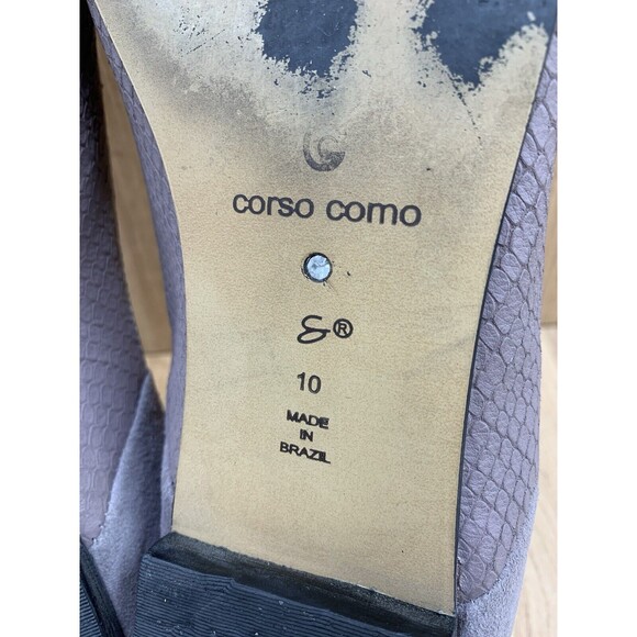 Corso Como Flats Shoes Women's 10 Suede Slate Gray Snakeskin Patent Comfort BR01 - Picture 14 of 16